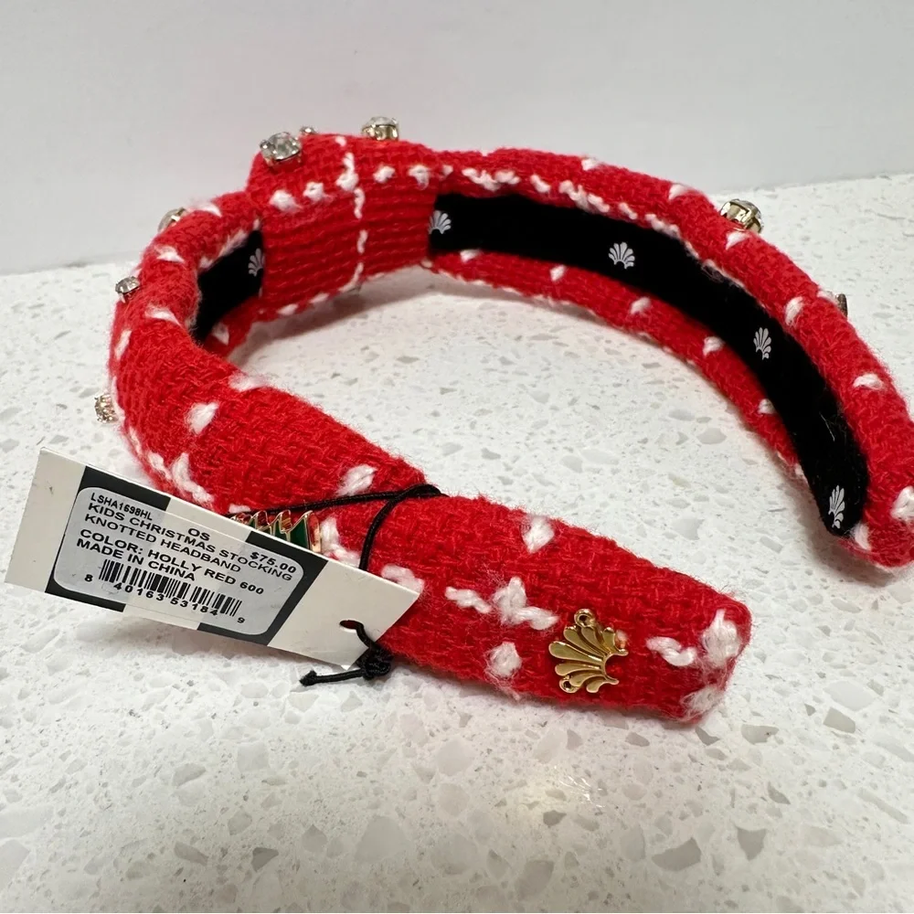 Kids Lele Sadoughi Holly Red Top Knot Headband